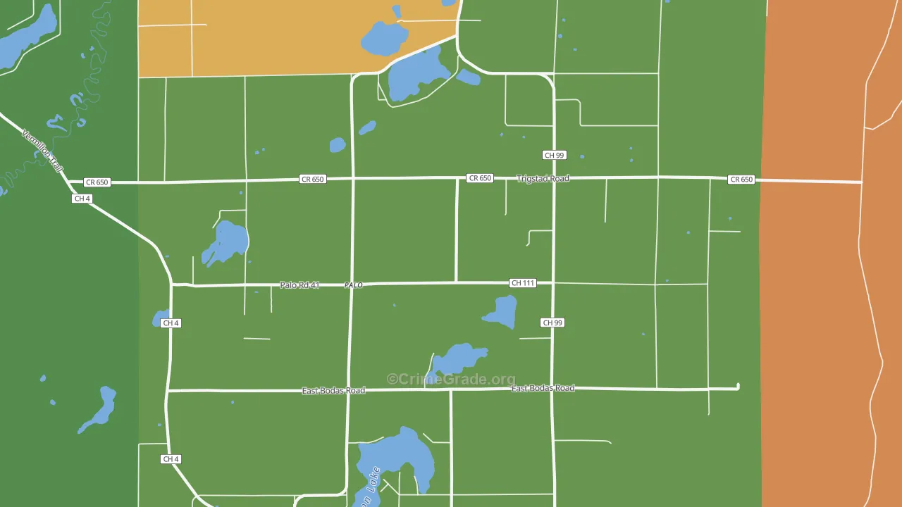 Palo, MN Map of Drug-Related Crime Rates