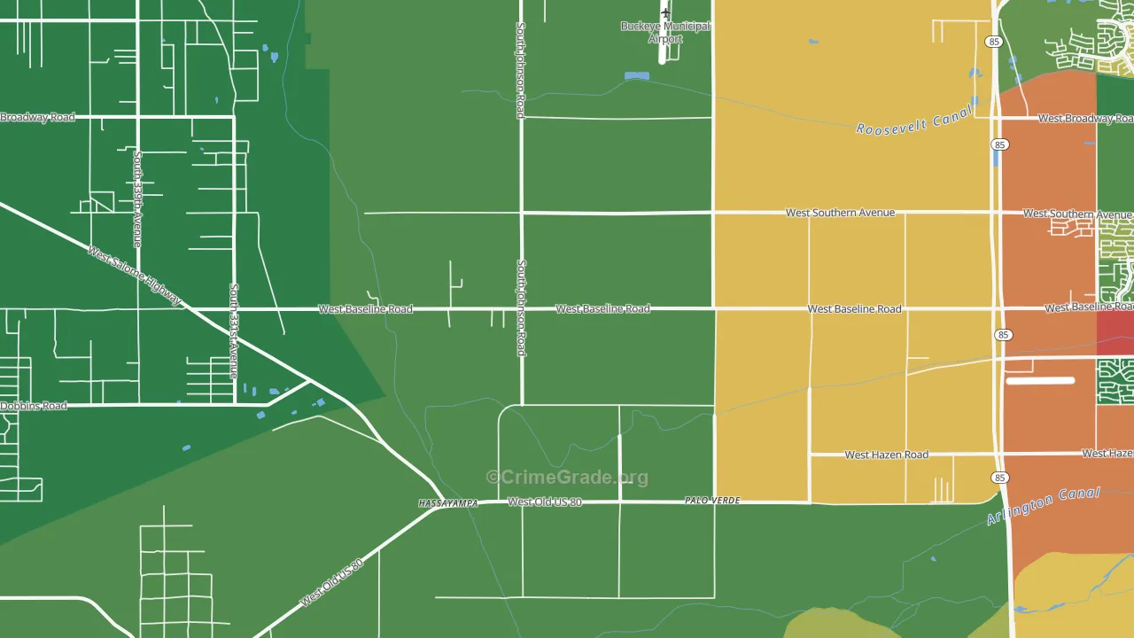 Palo Verde, AZ Map of Drug-Related Crime Rates
