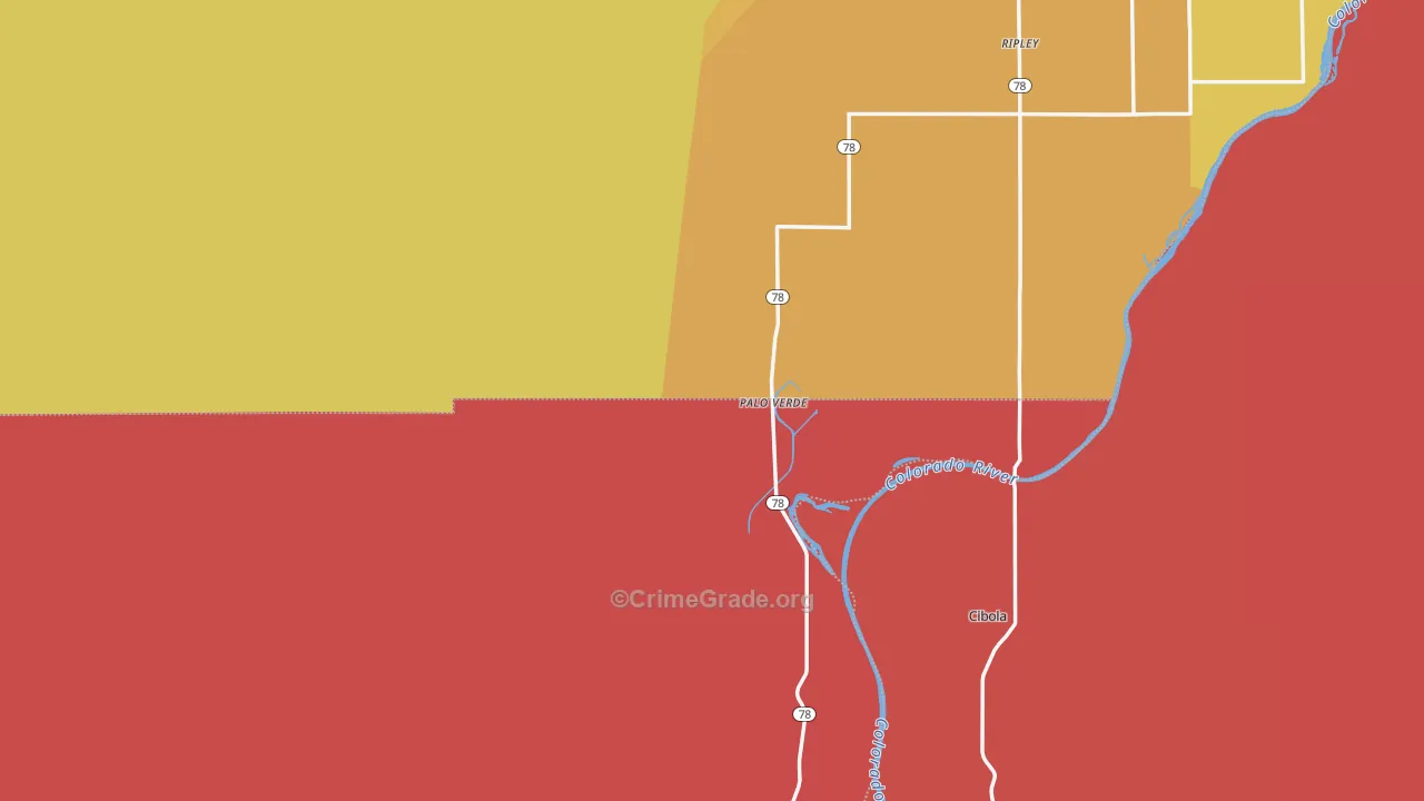 Palo Verde, CA Map of Drug-Related Crime Rates