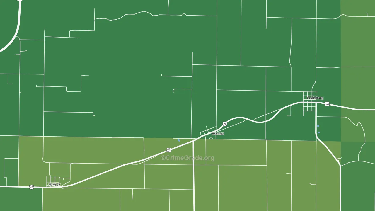 Paloma, IL Map of Drug-Related Crime Rates