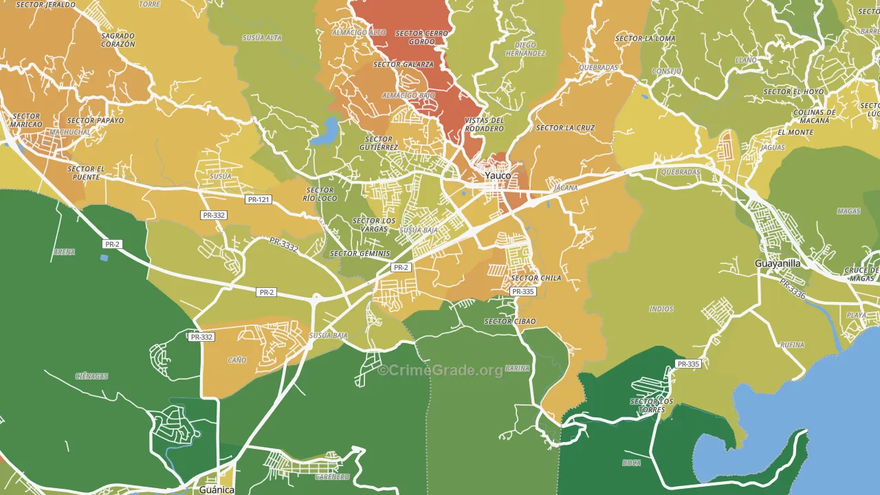Palomas, PR Map of Drug-Related Crime Rates