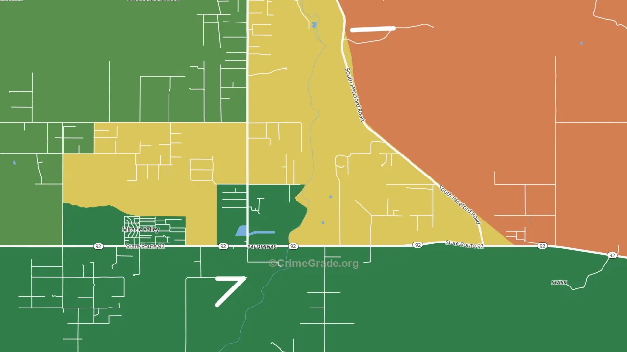 Palominas, AZ Map of Drug-Related Crime Rates