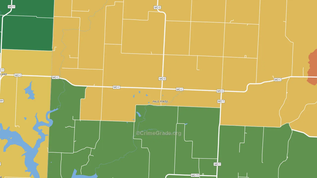 Palopinto, MO Map of Drug-Related Crime Rates