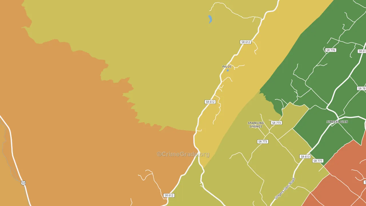 Palos, VA Map of Drug-Related Crime Rates