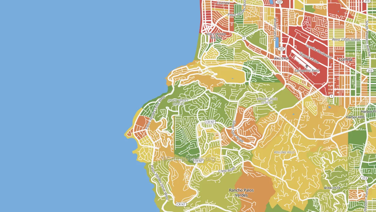 Palos Verdes Estates, CA Map of Drug-Related Crime Rates