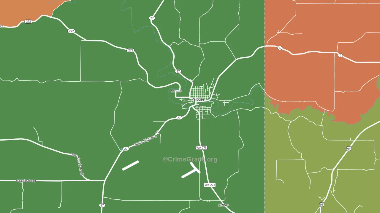 Palouse, WA Map of Drug-Related Crime Rates
