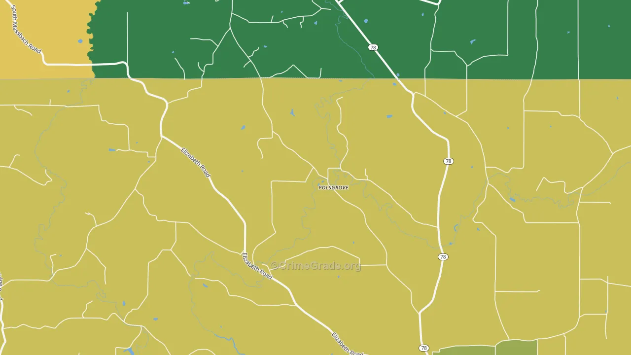 Palsgrove, IL Map of Drug-Related Crime Rates