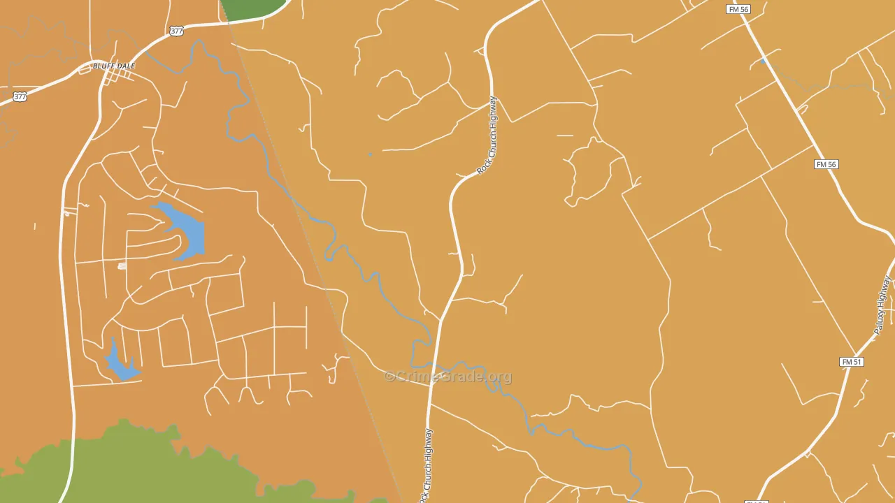 Paluxy, TX Map of Drug-Related Crime Rates