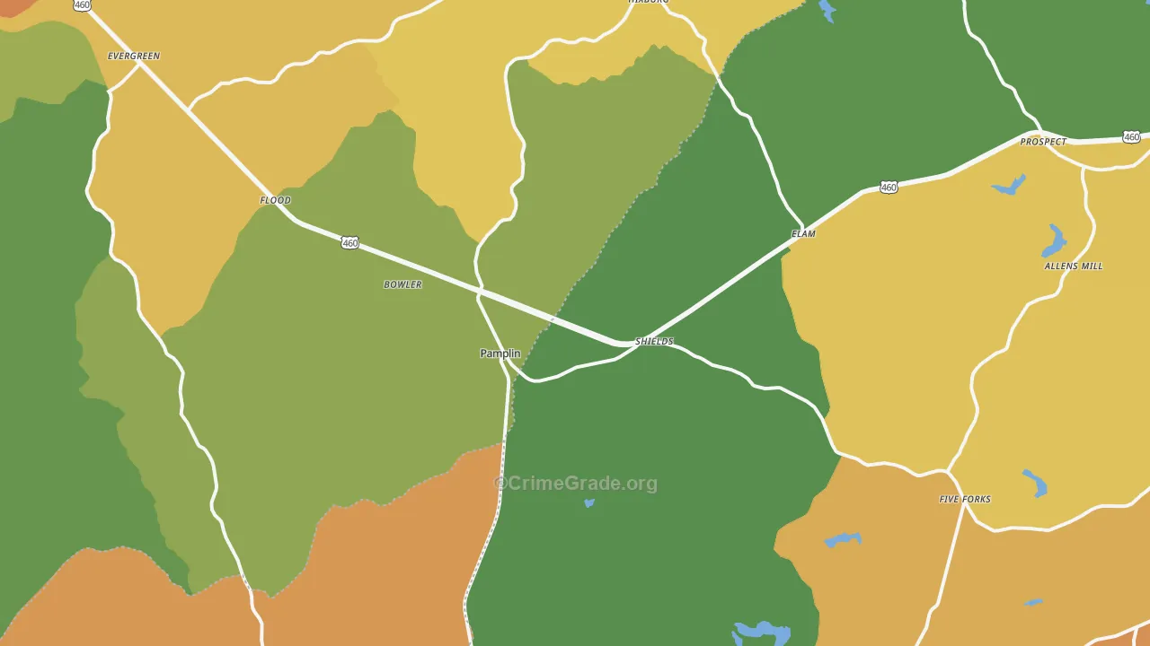Pamplin, VA Map of Drug-Related Crime Rates