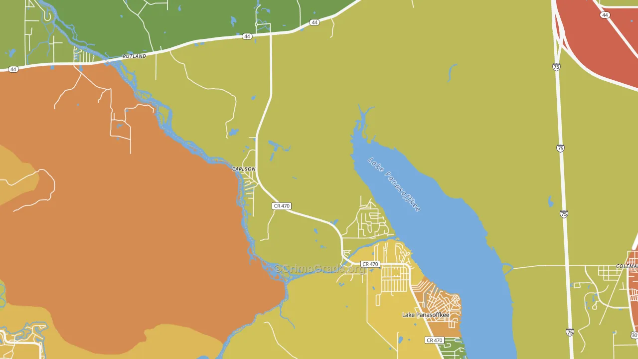 Panacoochee Retreats, FL Map of Drug-Related Crime Rates