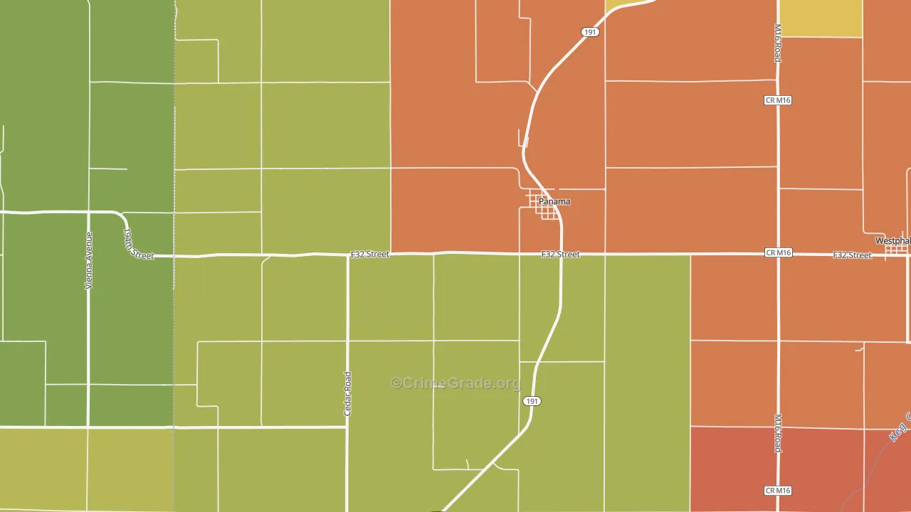 Panama, IA Map of Drug-Related Crime Rates