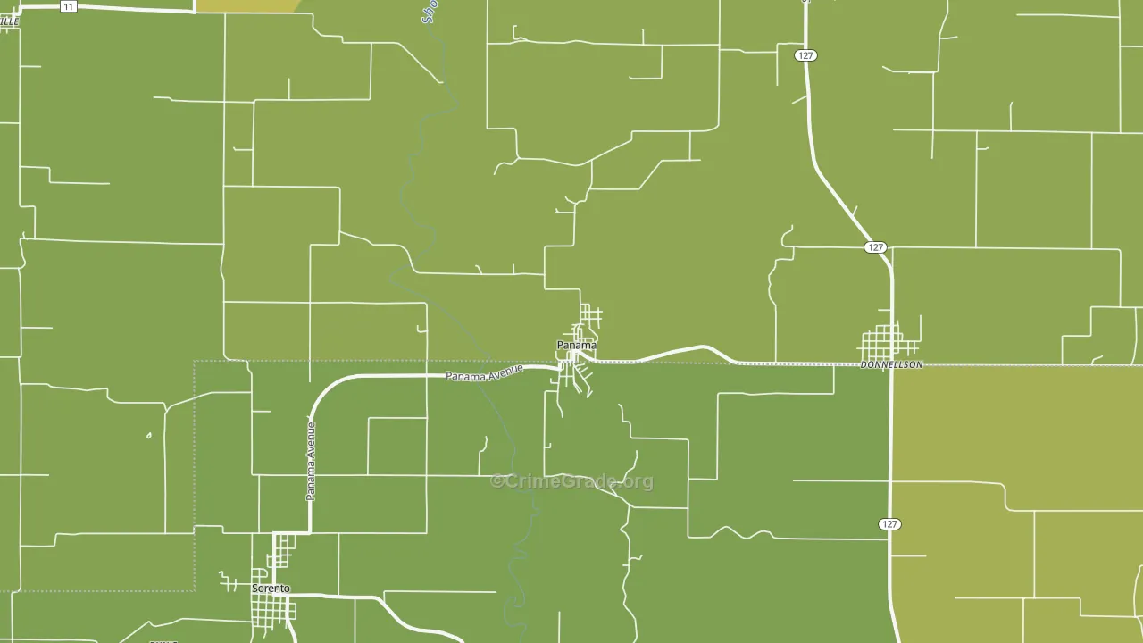 Panama, IL Map of Drug-Related Crime Rates