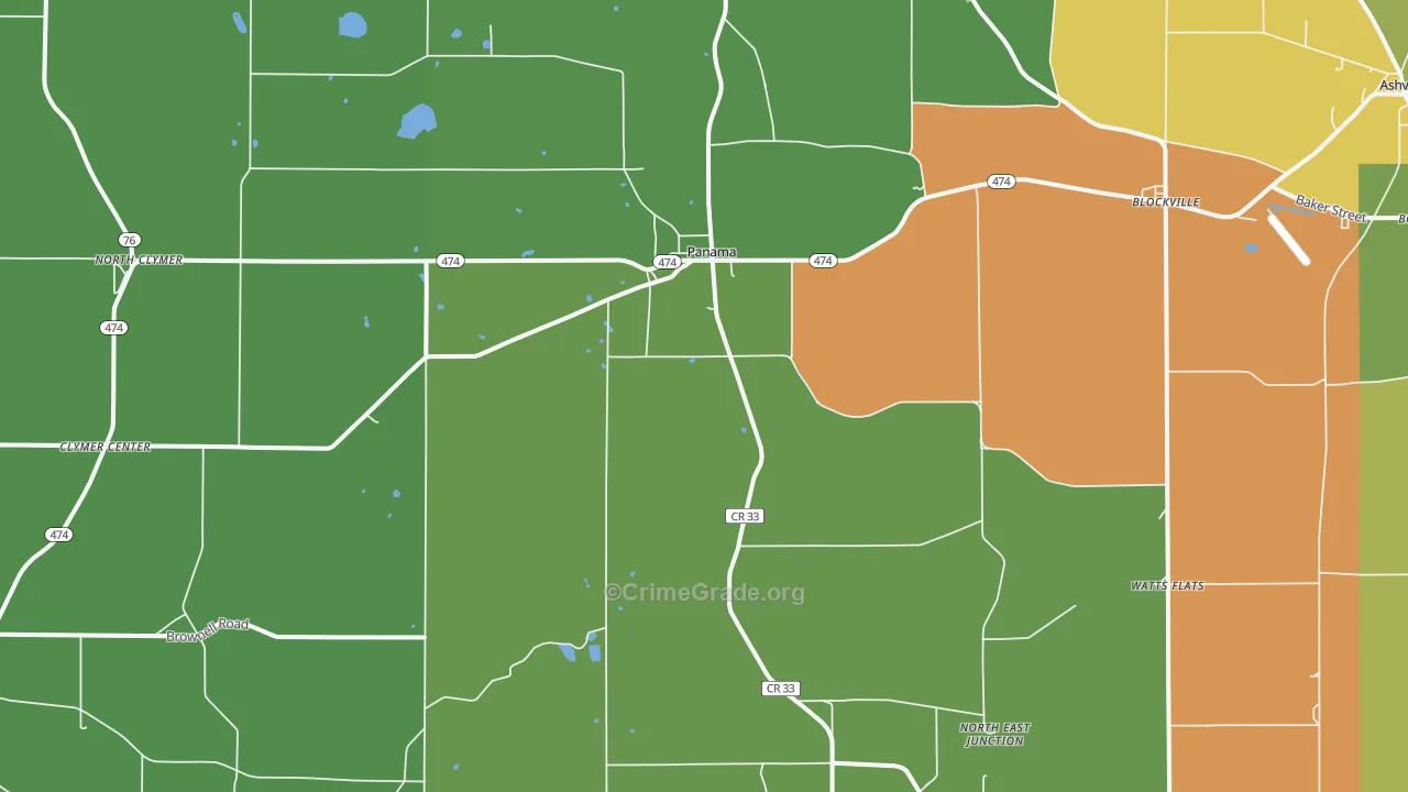 Panama, NY Map of Drug-Related Crime Rates