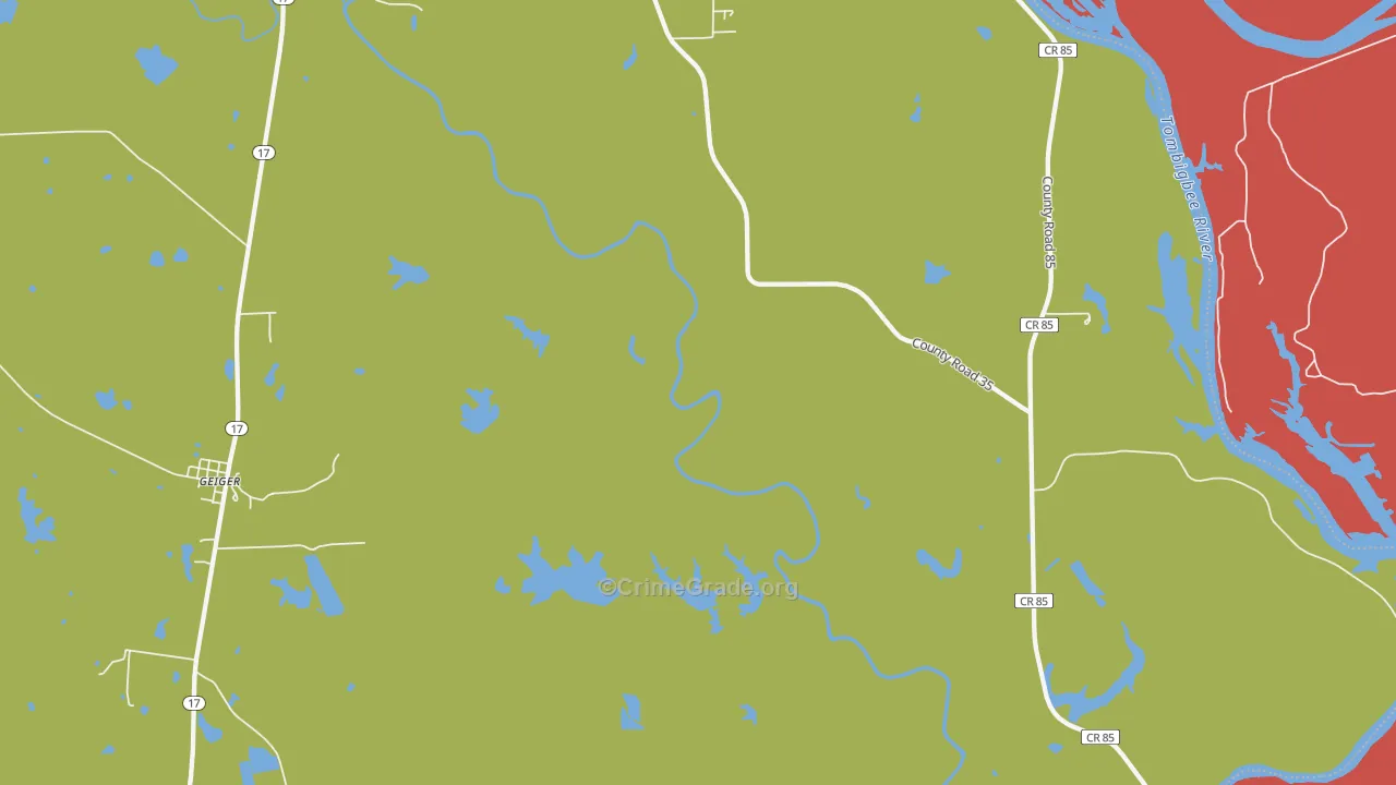 Panola, AL Map of Drug-Related Crime Rates