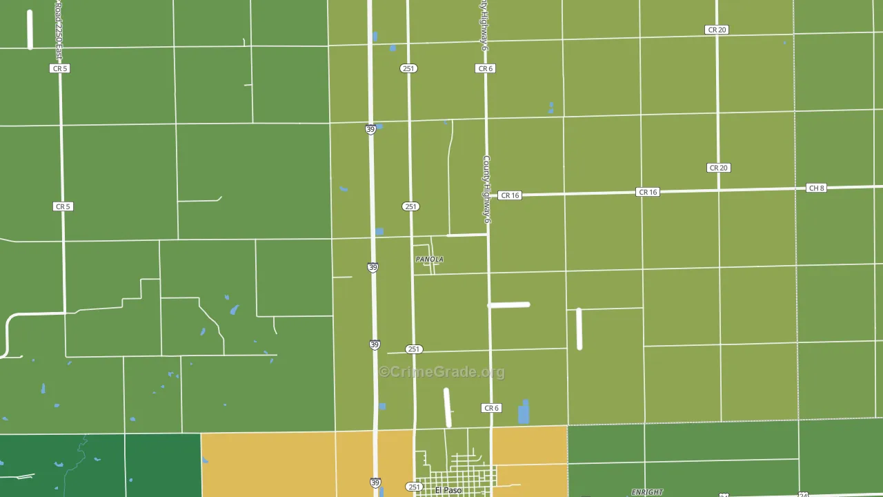 Panola, IL Map of Drug-Related Crime Rates