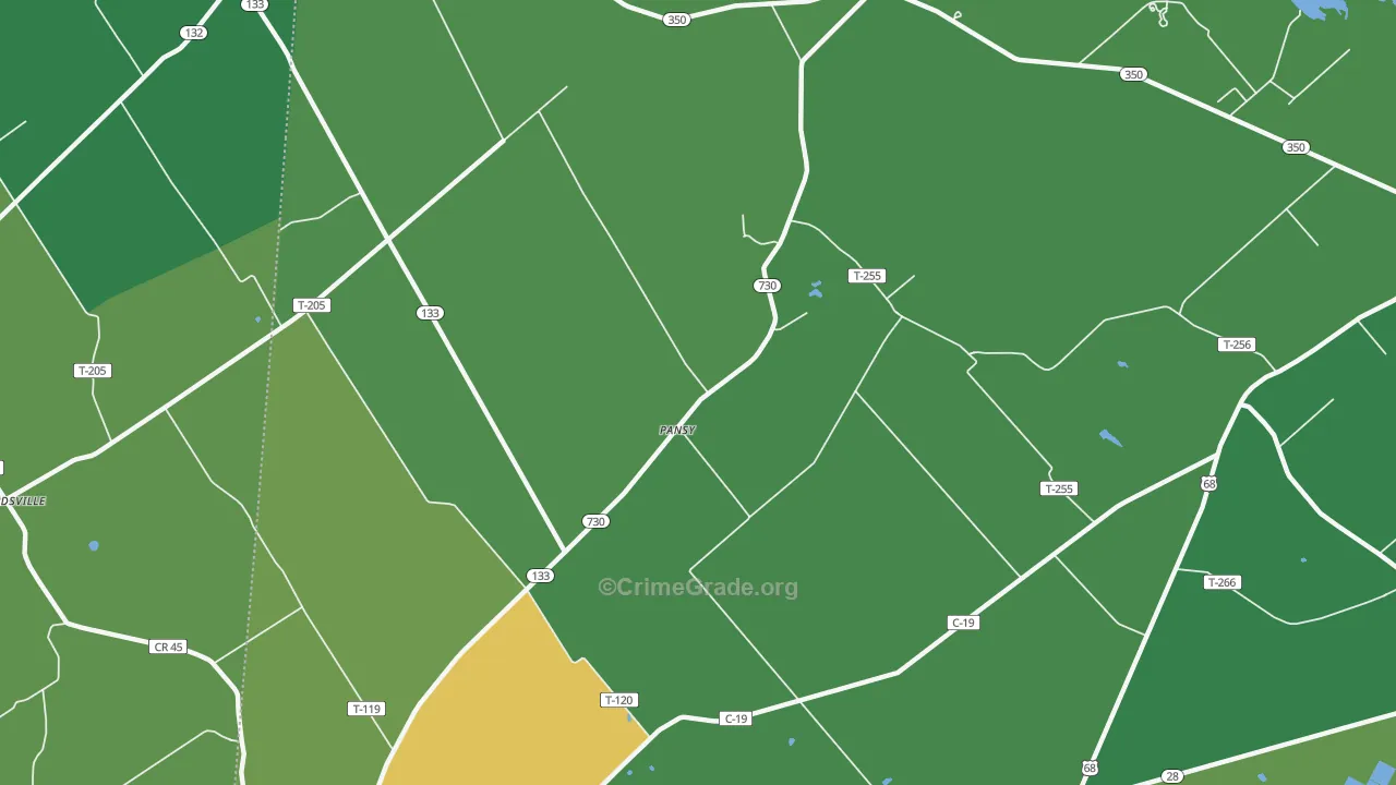 Pansy, OH Map of Drug-Related Crime Rates