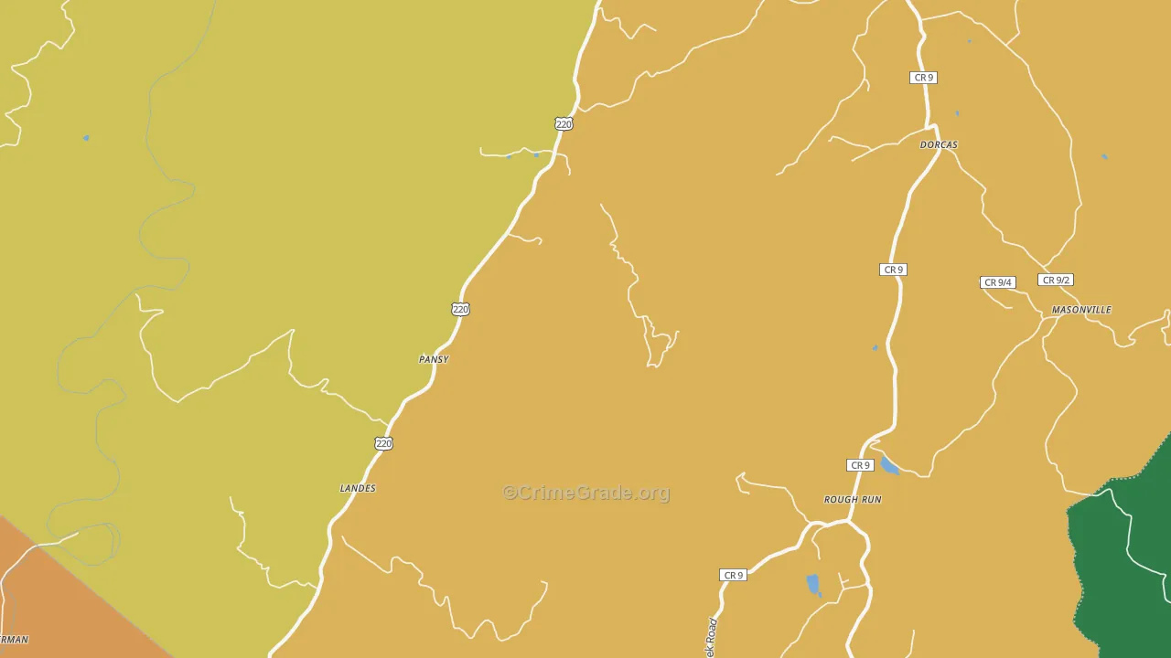 Pansy, WV Map of Drug-Related Crime Rates