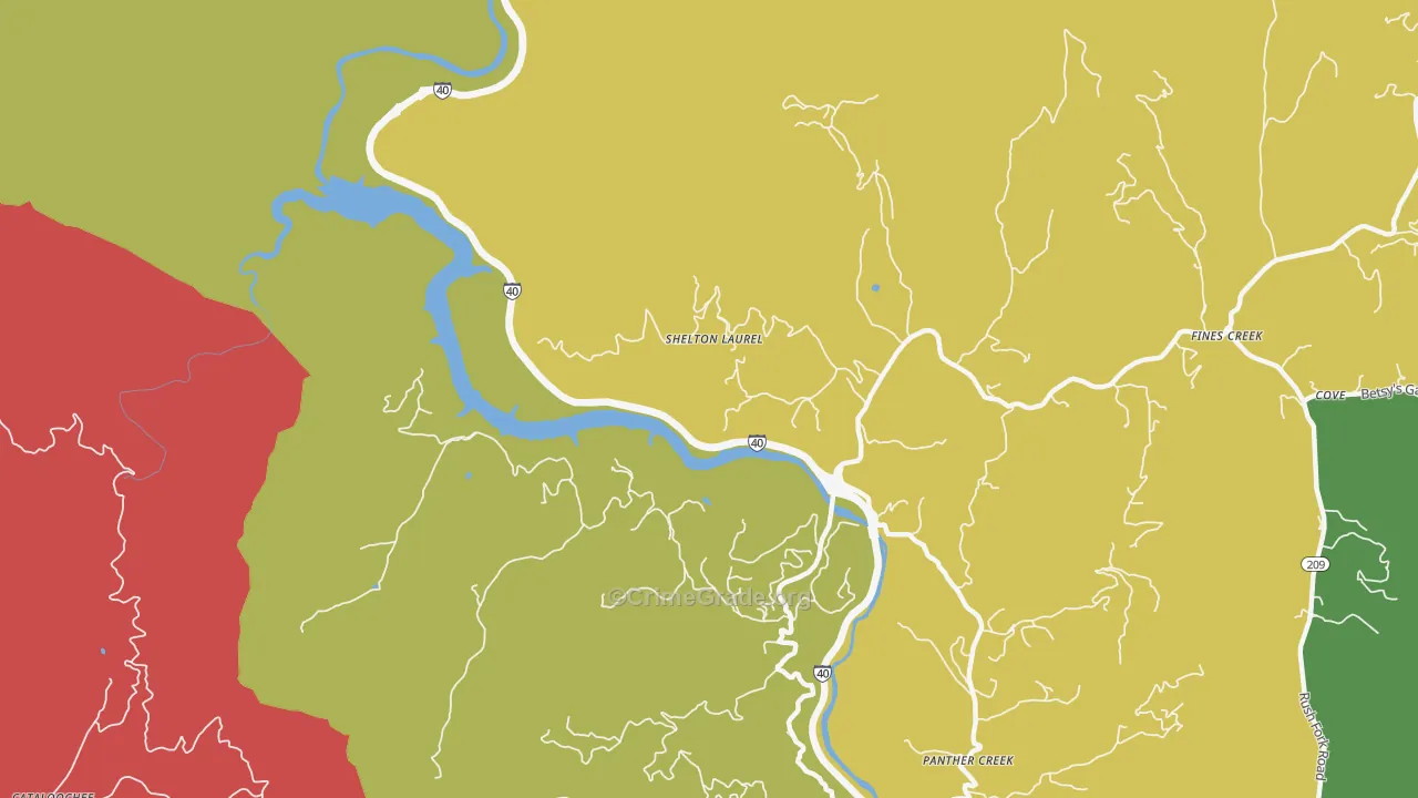 Panther Creek, NC Map of Drug-Related Crime Rates