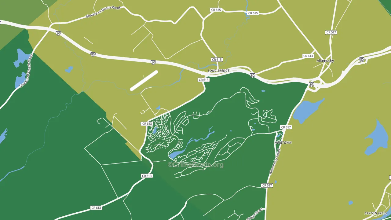 Panther Valley, NJ Map of Drug-Related Crime Rates