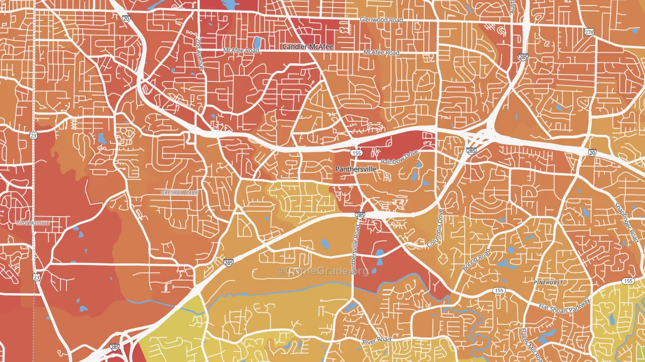 Panthersville, GA Map of Drug-Related Crime Rates