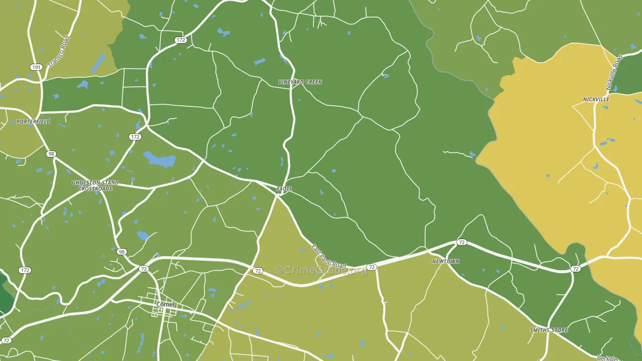 Paoli, GA Map of Drug-Related Crime Rates