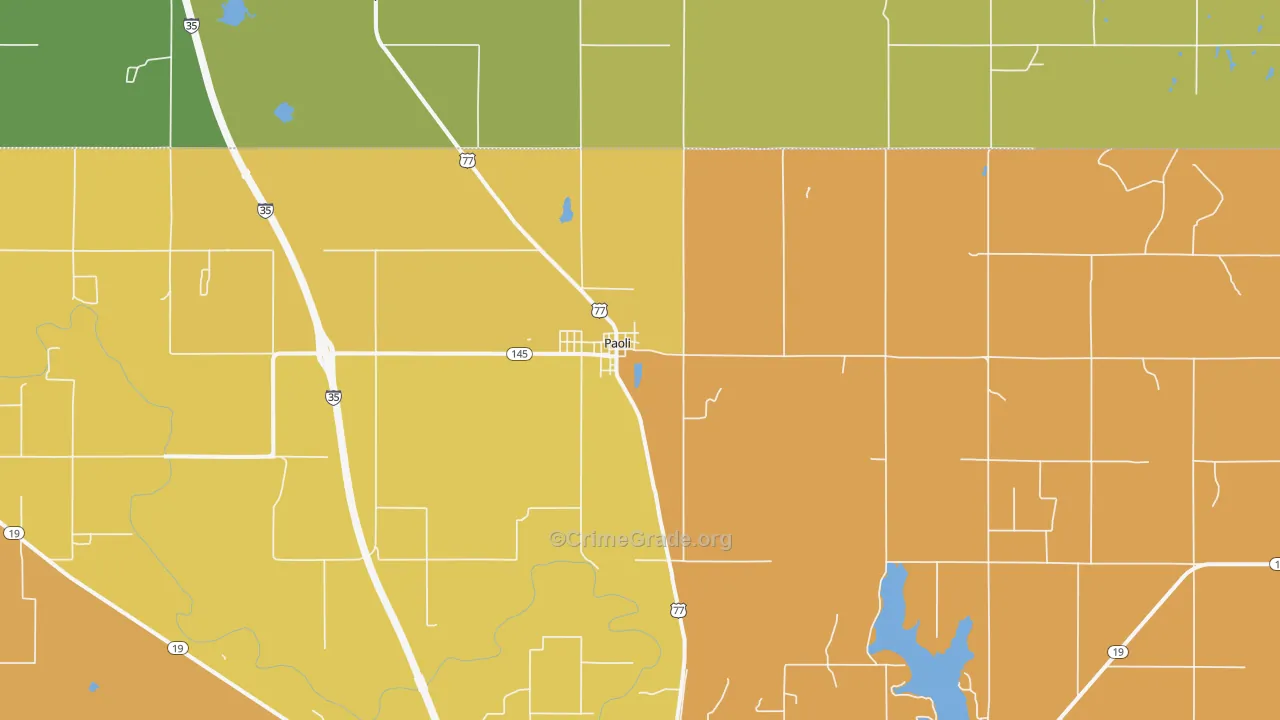 Paoli, OK Map of Drug-Related Crime Rates