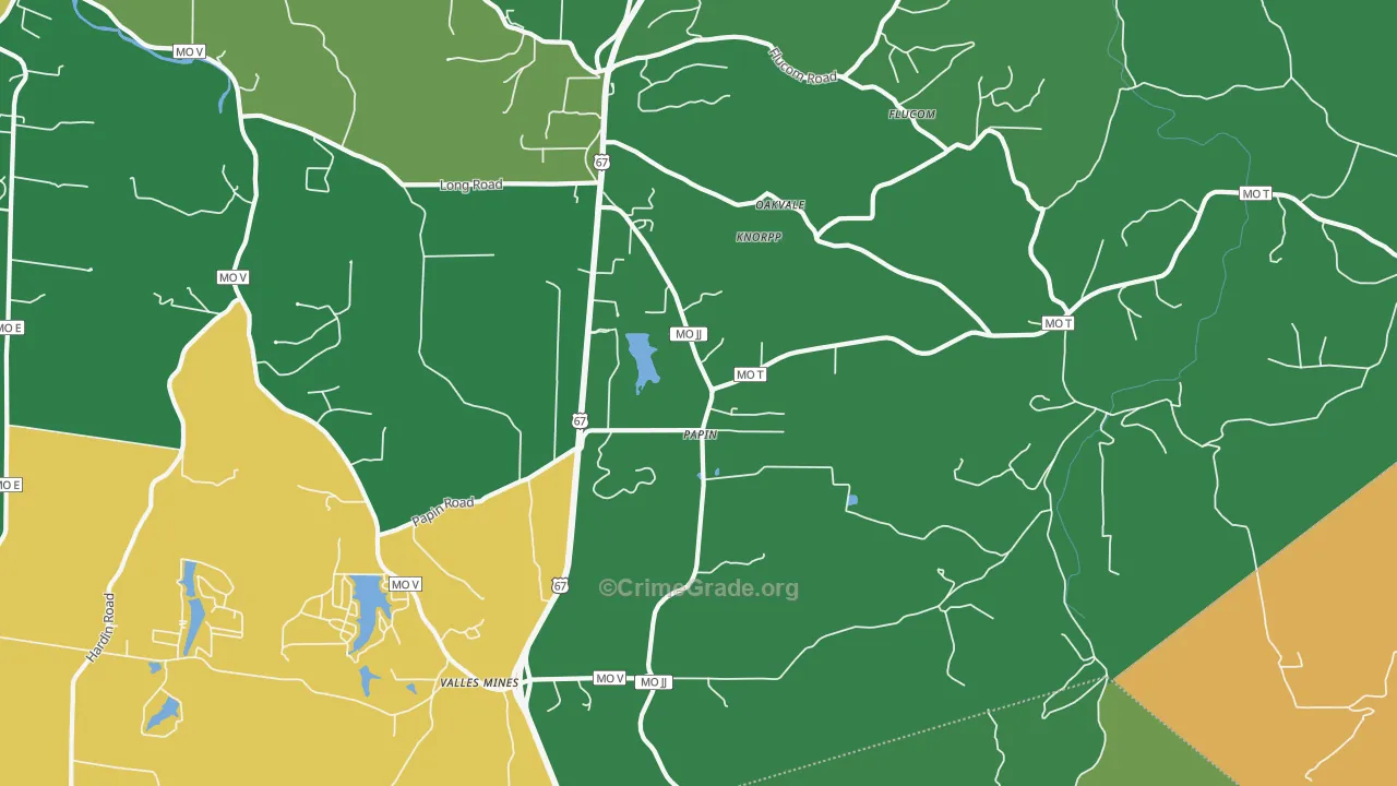 Papin, MO Map of Drug-Related Crime Rates