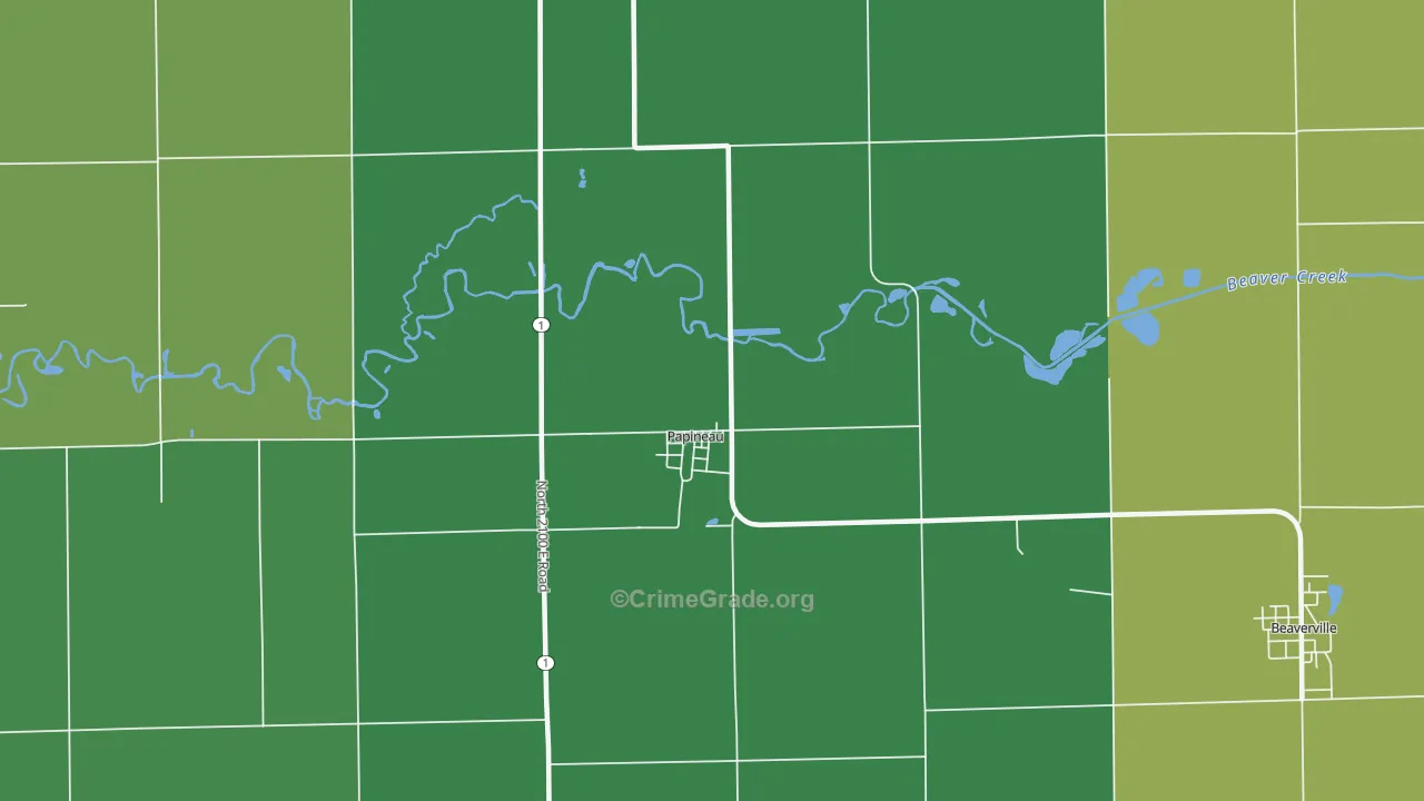 Papineau, IL Map of Drug-Related Crime Rates