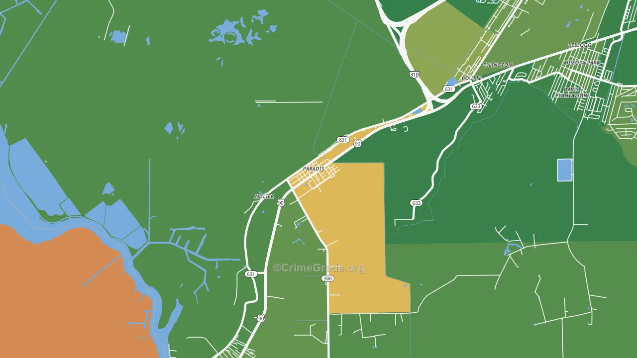 Paradis, LA Map of Drug-Related Crime Rates