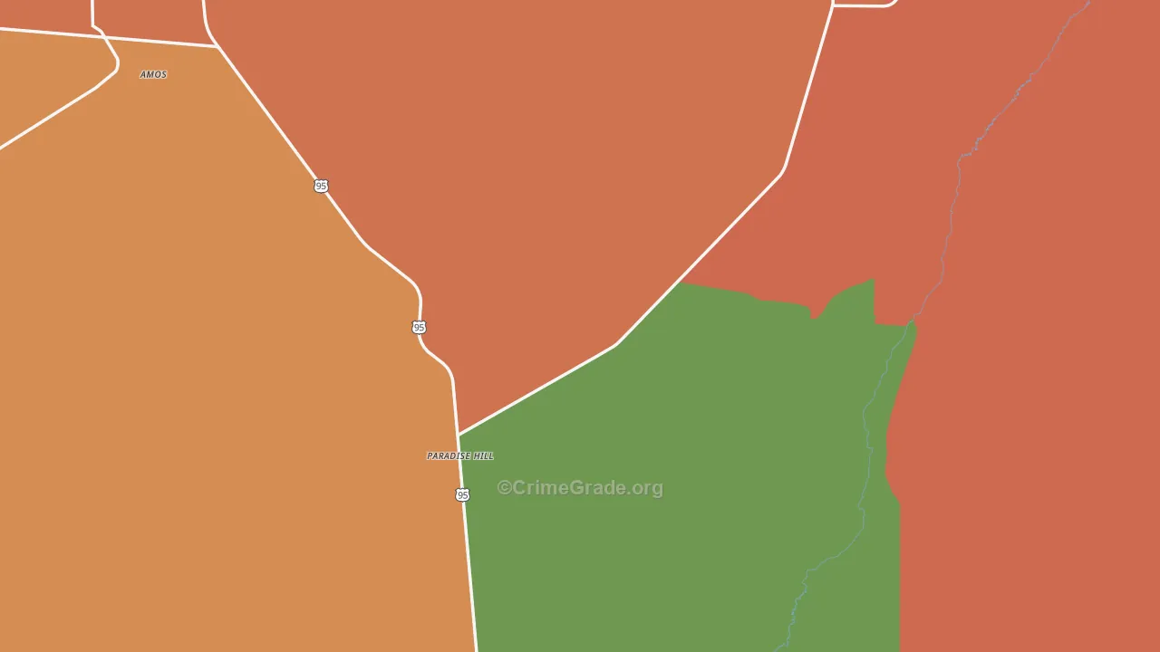 Paradise Hill, NV Map of Drug-Related Crime Rates