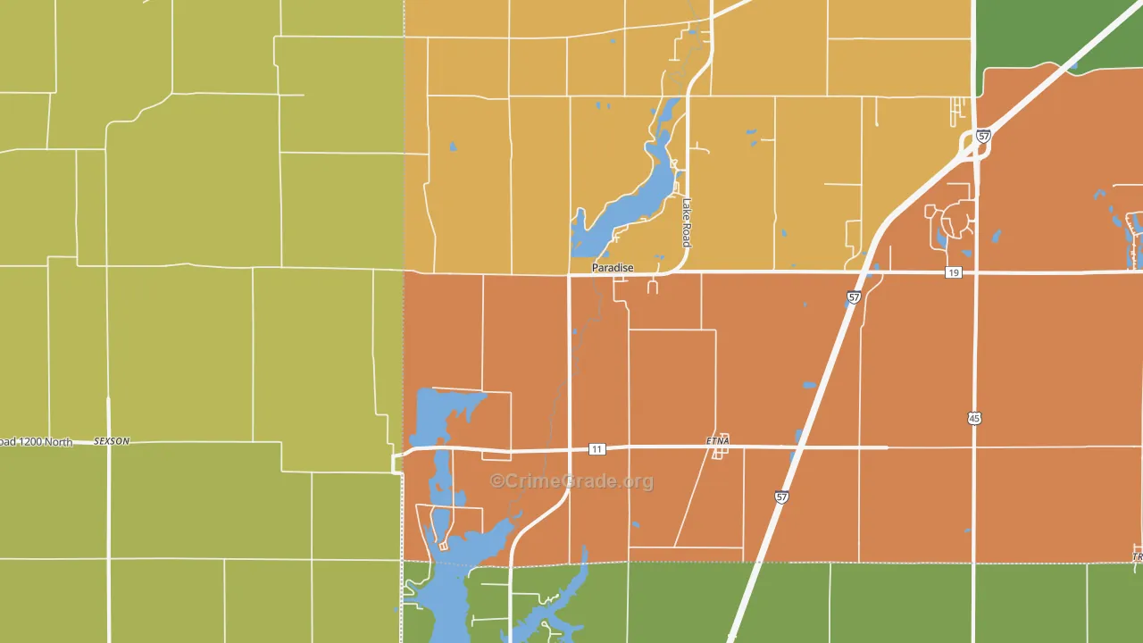 Paradise, IL Map of Drug-Related Crime Rates