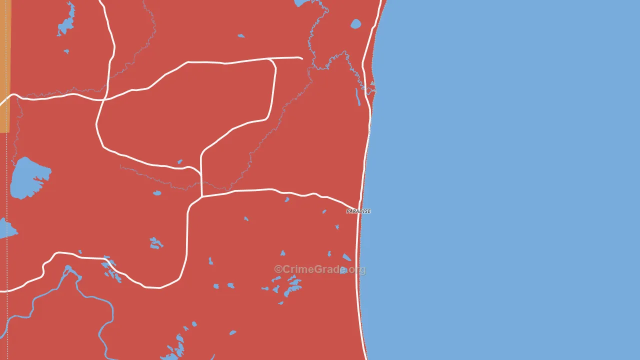 Paradise, MI Map of Drug-Related Crime Rates