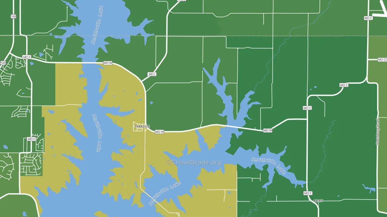 Paradise, MO Map of Drug-Related Crime Rates