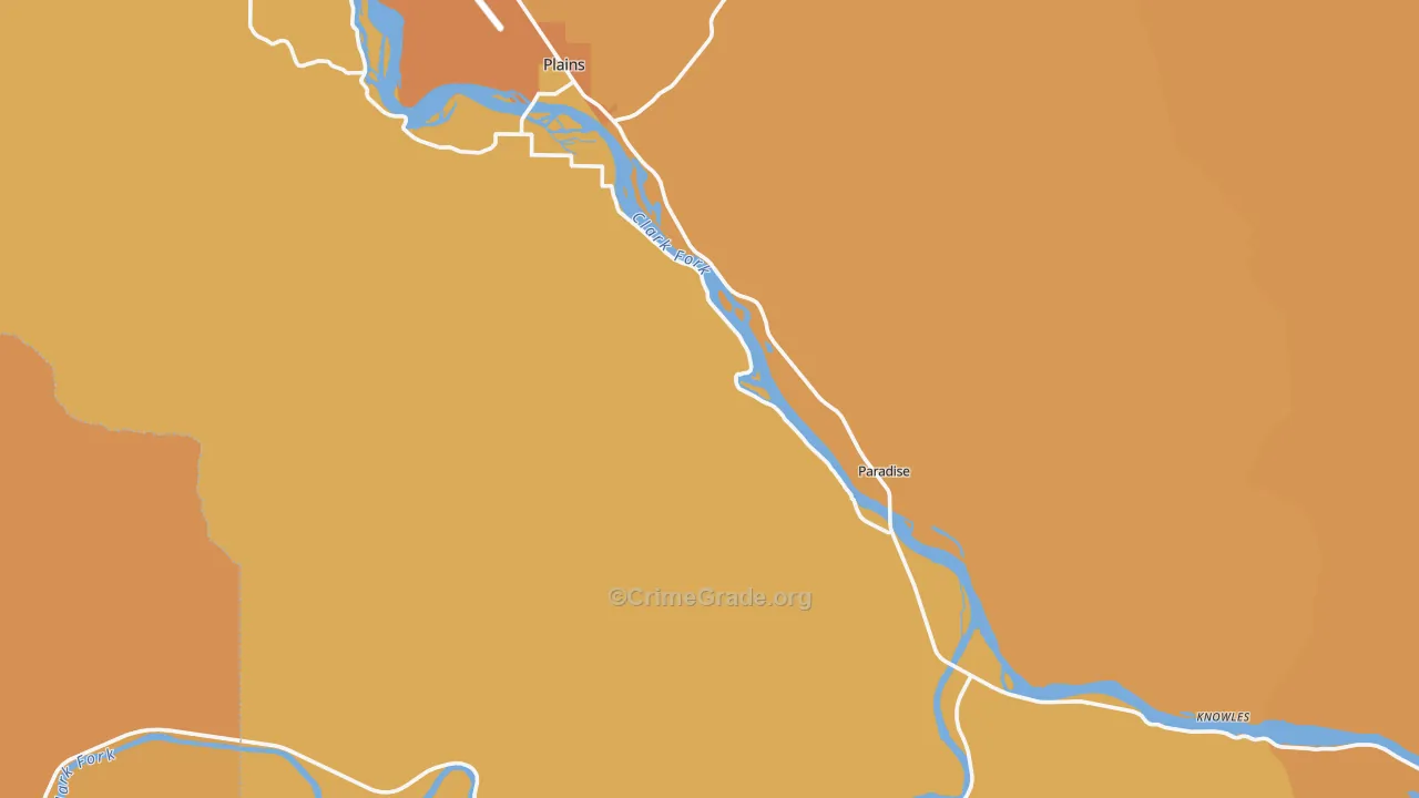 Paradise, MT Map of Drug-Related Crime Rates