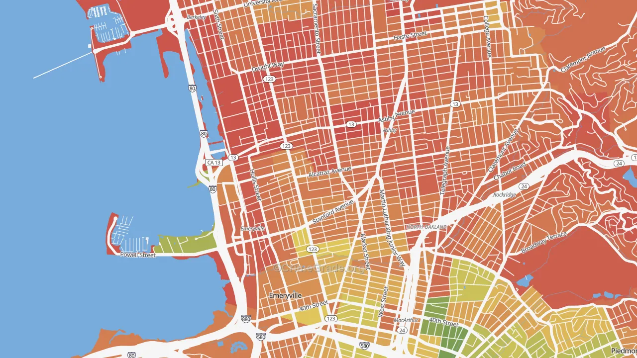 Paradise Park, Emeryville, CA Map of Drug-Related Crime Rates