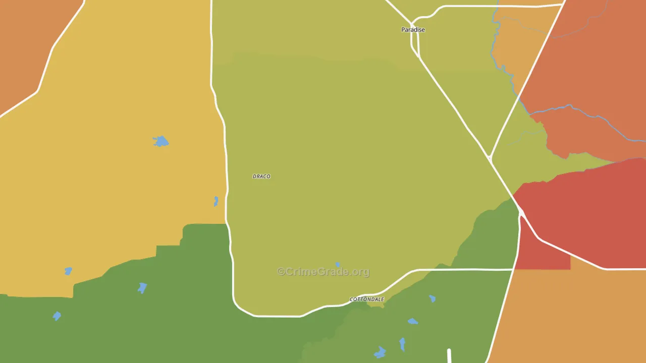 Paradise, TX Map of Drug-Related Crime Rates