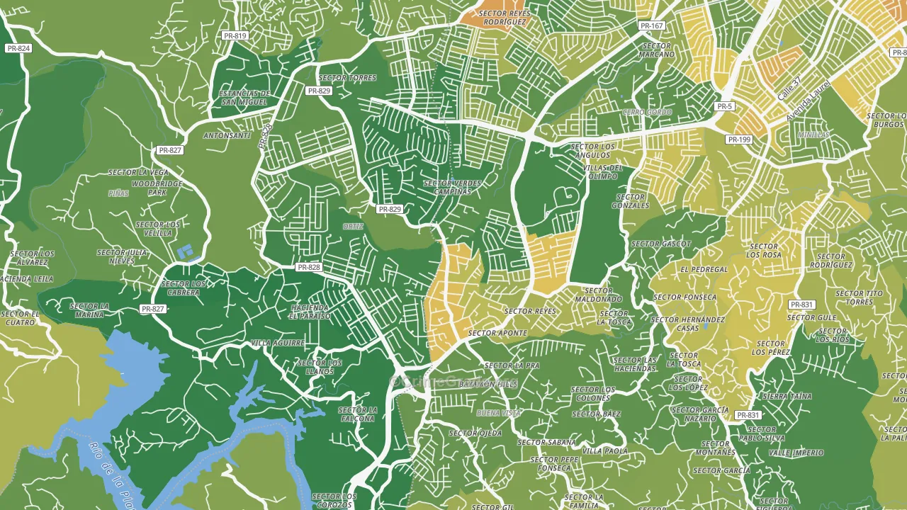 Parcelas van Scoy, Bayamon, PR Map of Drug-Related Crime Rates