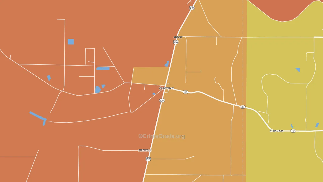 Parchman, MS Map of Drug-Related Crime Rates