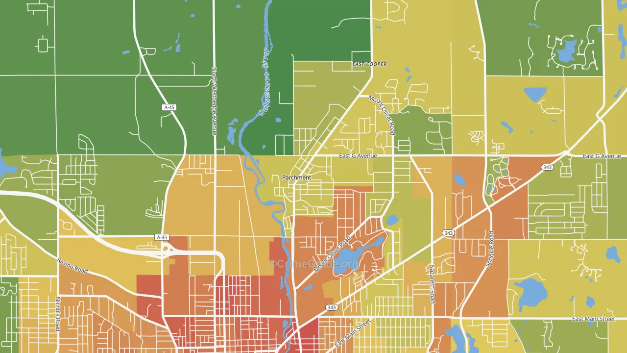 Parchment, MI Map of Drug-Related Crime Rates
