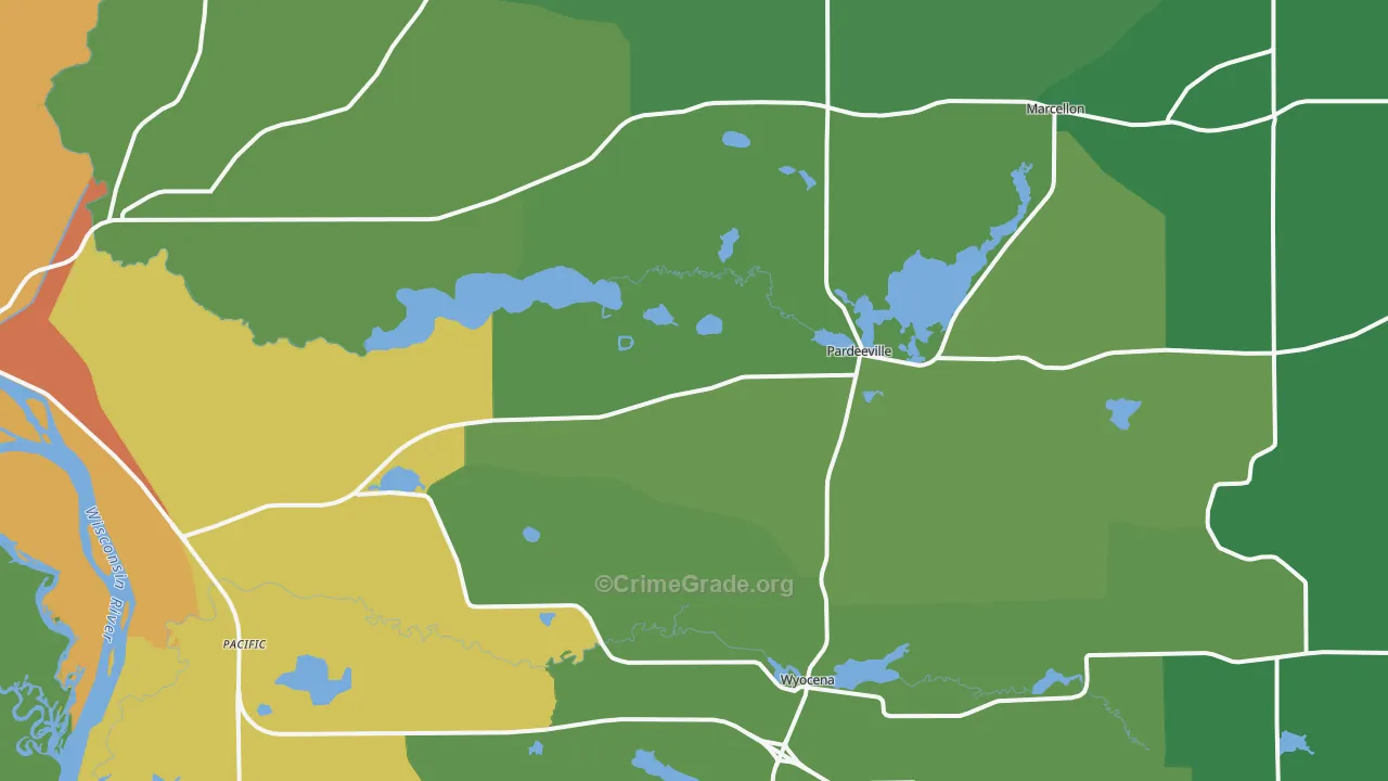 Pardeeville, WI Map of Drug-Related Crime Rates