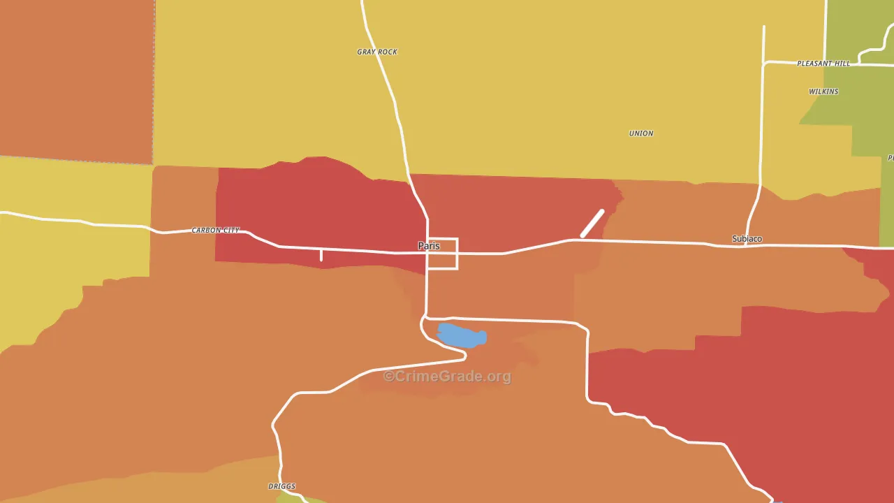 Paris, AR Map of Drug-Related Crime Rates