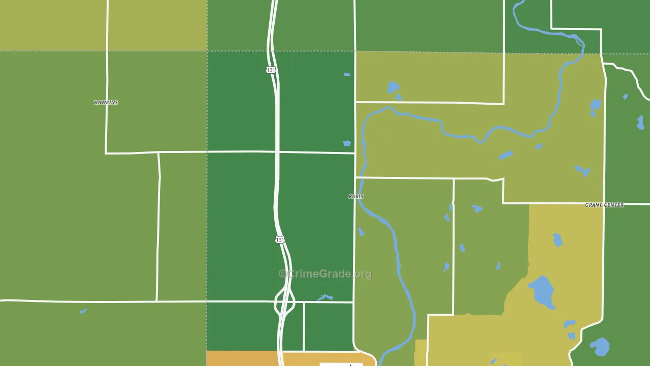 Paris, MI Map of Drug-Related Crime Rates
