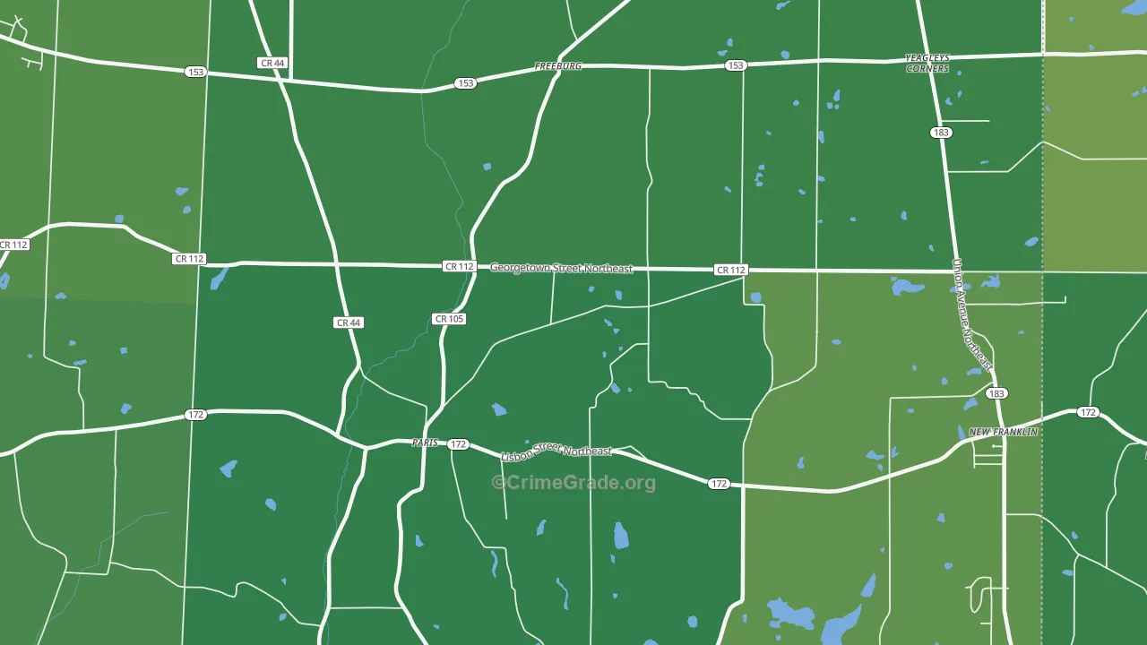 Paris, OH Map of Drug-Related Crime Rates