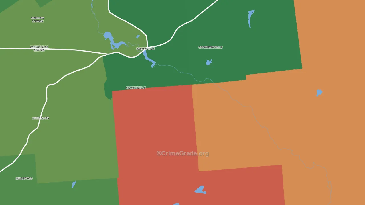 Parishville, NY Map of Drug-Related Crime Rates