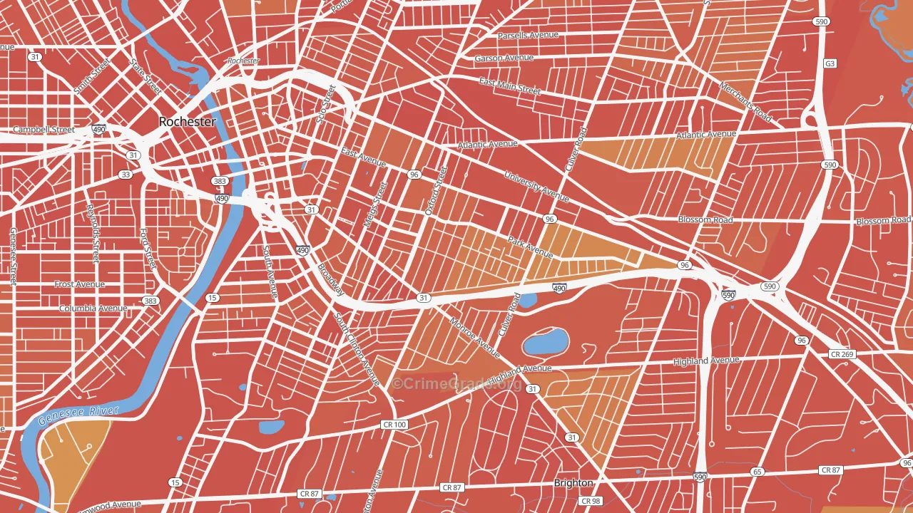 Park Avenue, Rochester, NY Map of Drug-Related Crime Rates