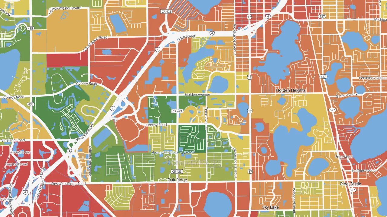 Park Central, Orlando, FL Map of Drug-Related Crime Rates