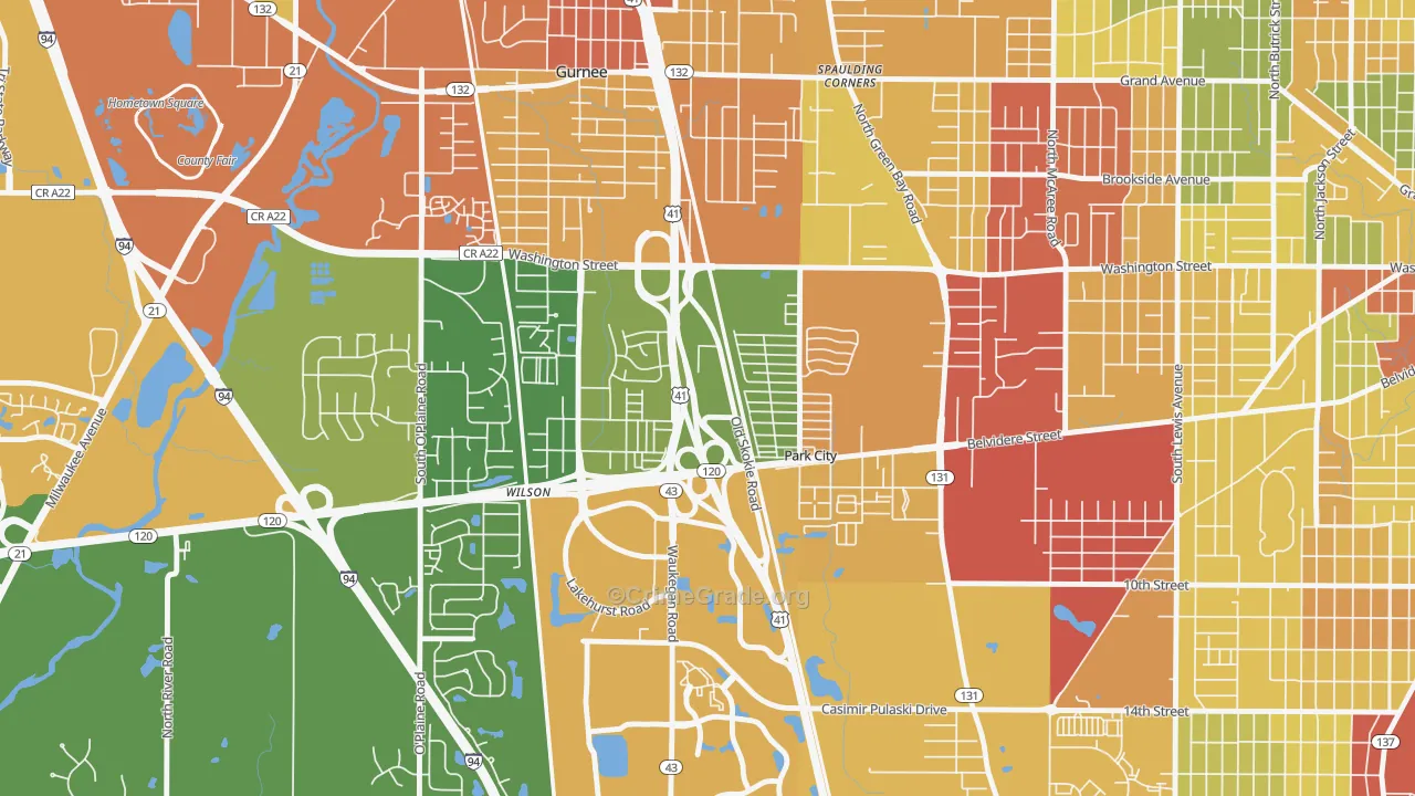 Park City, IL Map of Drug-Related Crime Rates