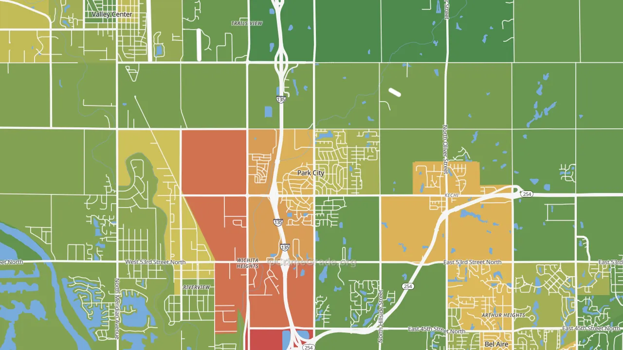 Park City, KS Map of Drug-Related Crime Rates