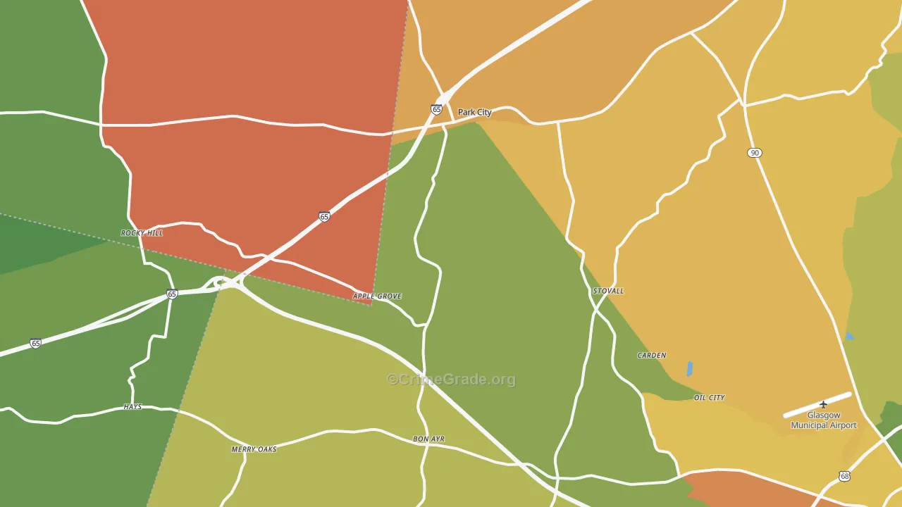 Park City, KY Map of Drug-Related Crime Rates