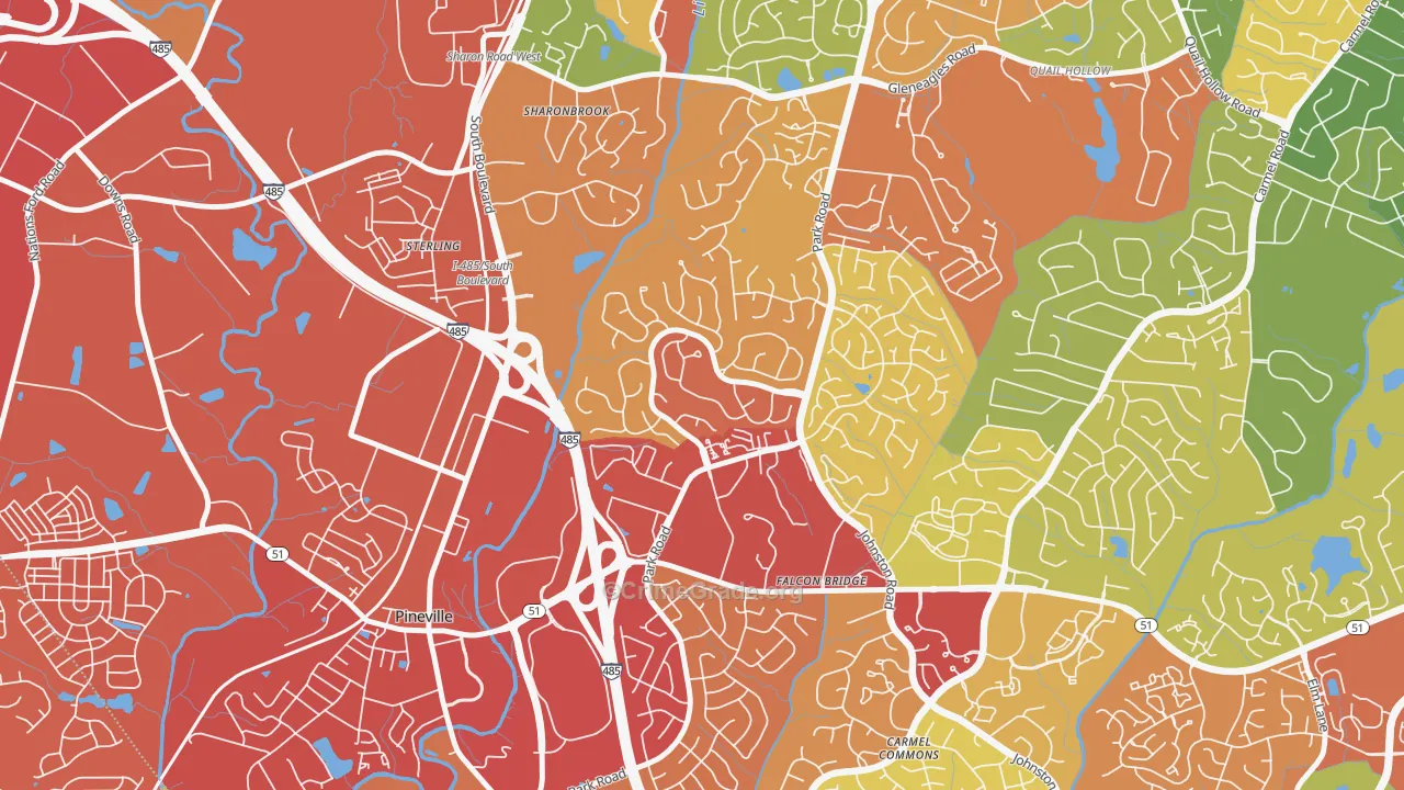 Park Crossing, Charlotte, NC Map of Drug-Related Crime Rates